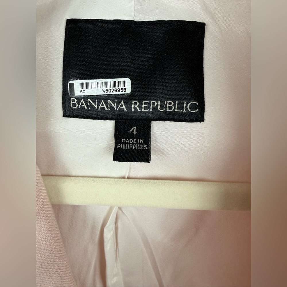 Banana Republic Blush Pink Linen Blazer Jacket Women’s Size 4 Lined Career - Picture 4 of 4